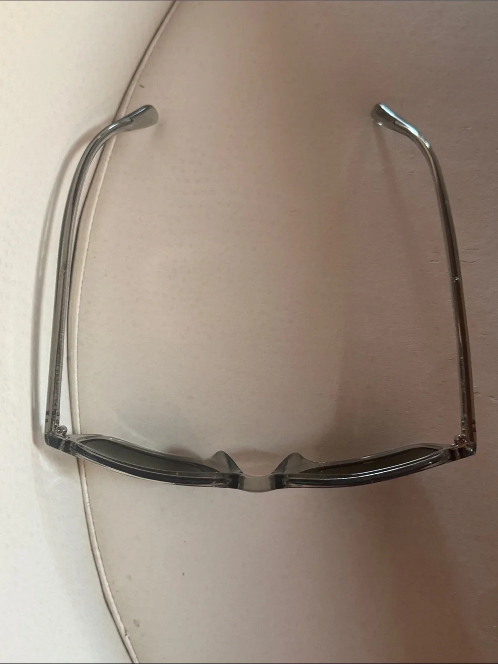 Oliver Peoples Clear Acetate Sunglasses with Green Lenses